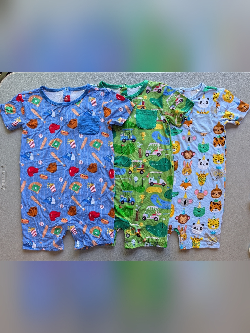 NWOT Lot Of 3 Little Sleepies Pocket Rompers Size 3T